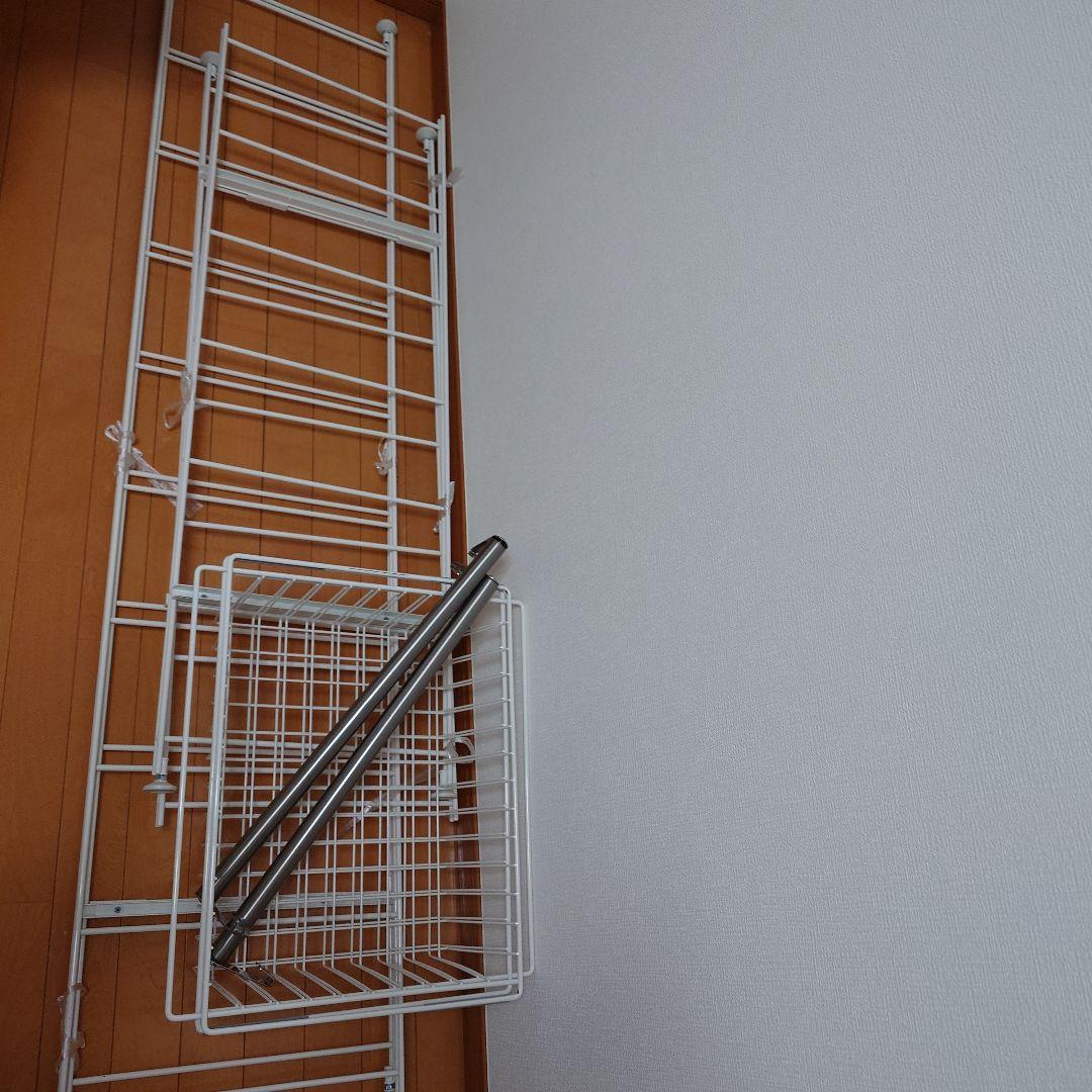 無印　スチールユニットシェルフ　ワードローブ　パネル　バスケット　大、中×2