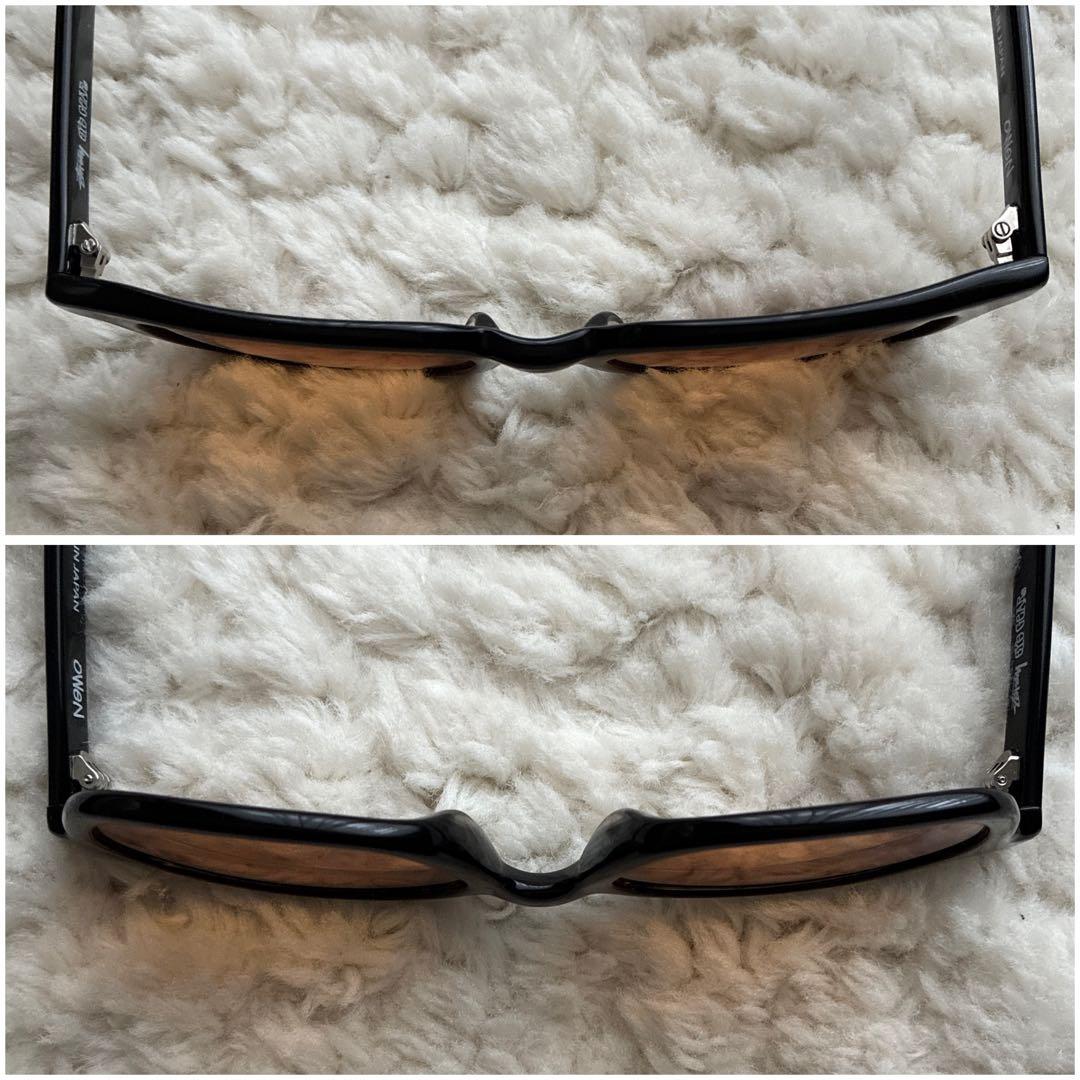 美品 stussy OWEN ブラック×ブラウン サングラス オーウェン 眼鏡