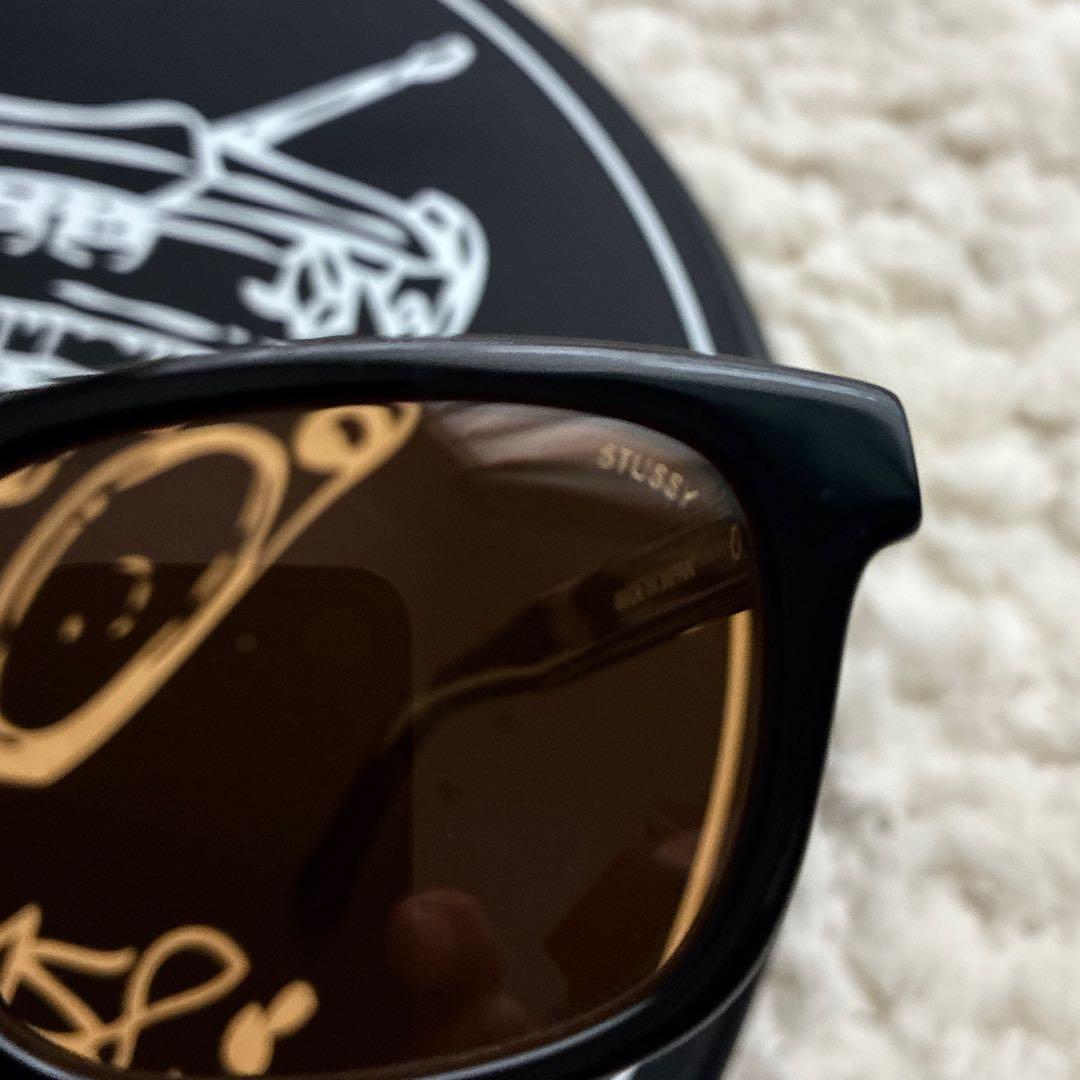 美品 stussy OWEN ブラック×ブラウン サングラス オーウェン 眼鏡
