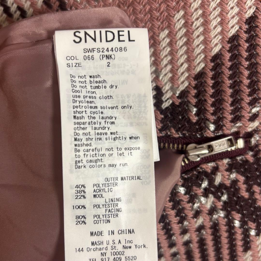 【限定セール】snidel ロービングチェックミニスカート　ピンク　M〜Lサイズ