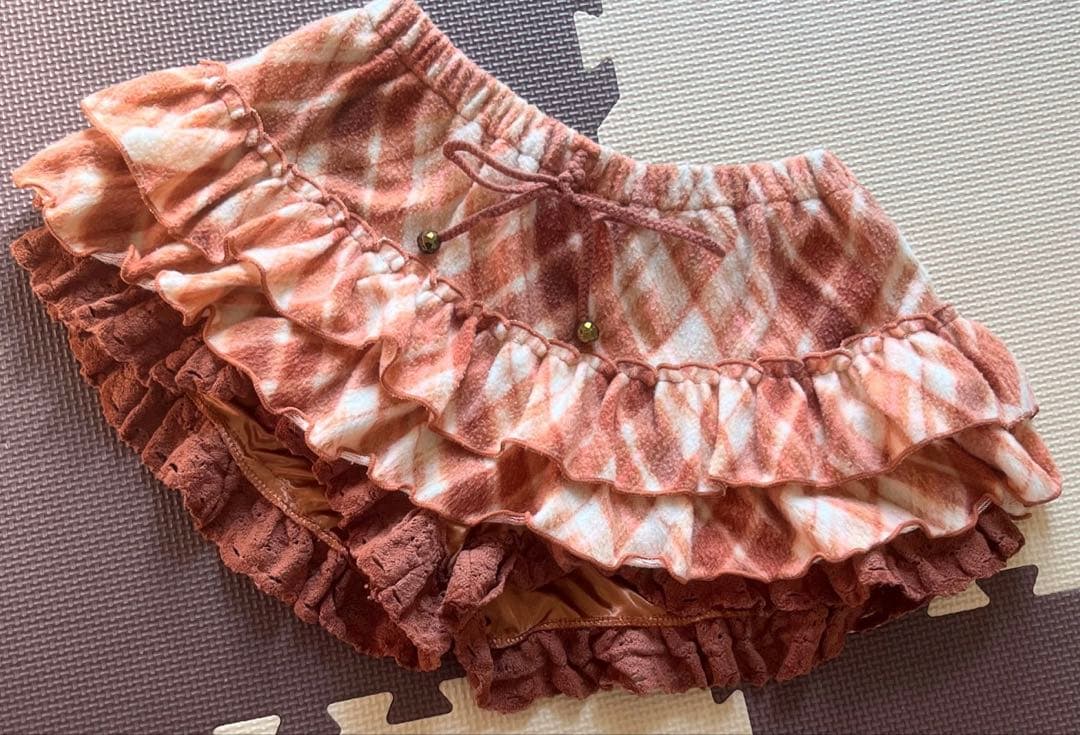 LIZ LISA リズリサ　スカート　ミニスカ　スカパン　ブラウン　チェック柄