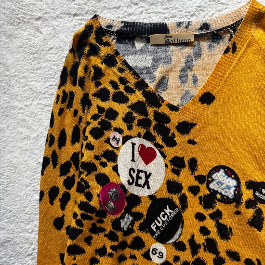 トップス John Galliano leopard light Knit archive