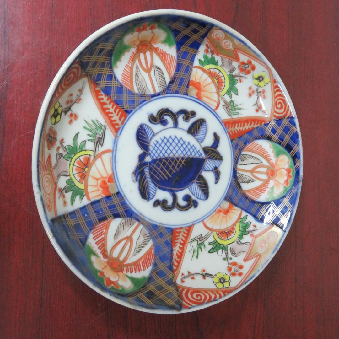 古伊万里 皿 中皿 色絵付け 金彩 江戸 明治 3枚