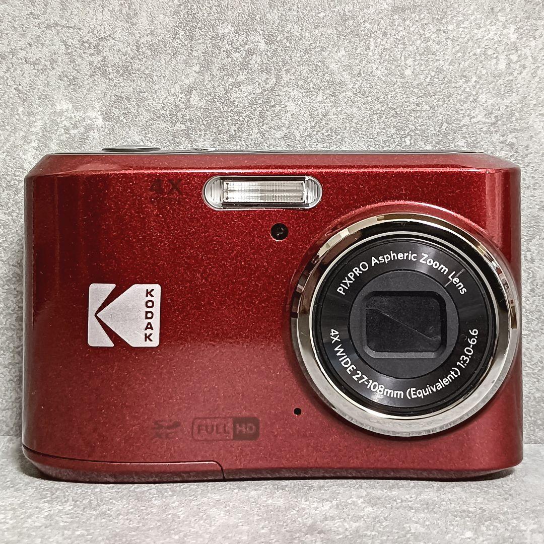 単3電池で使える KODAK PIXPRO FZ45 レッド コンパクトデジカメ