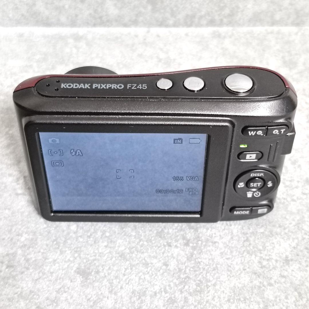 単3電池で使える KODAK PIXPRO FZ45 レッド コンパクトデジカメ