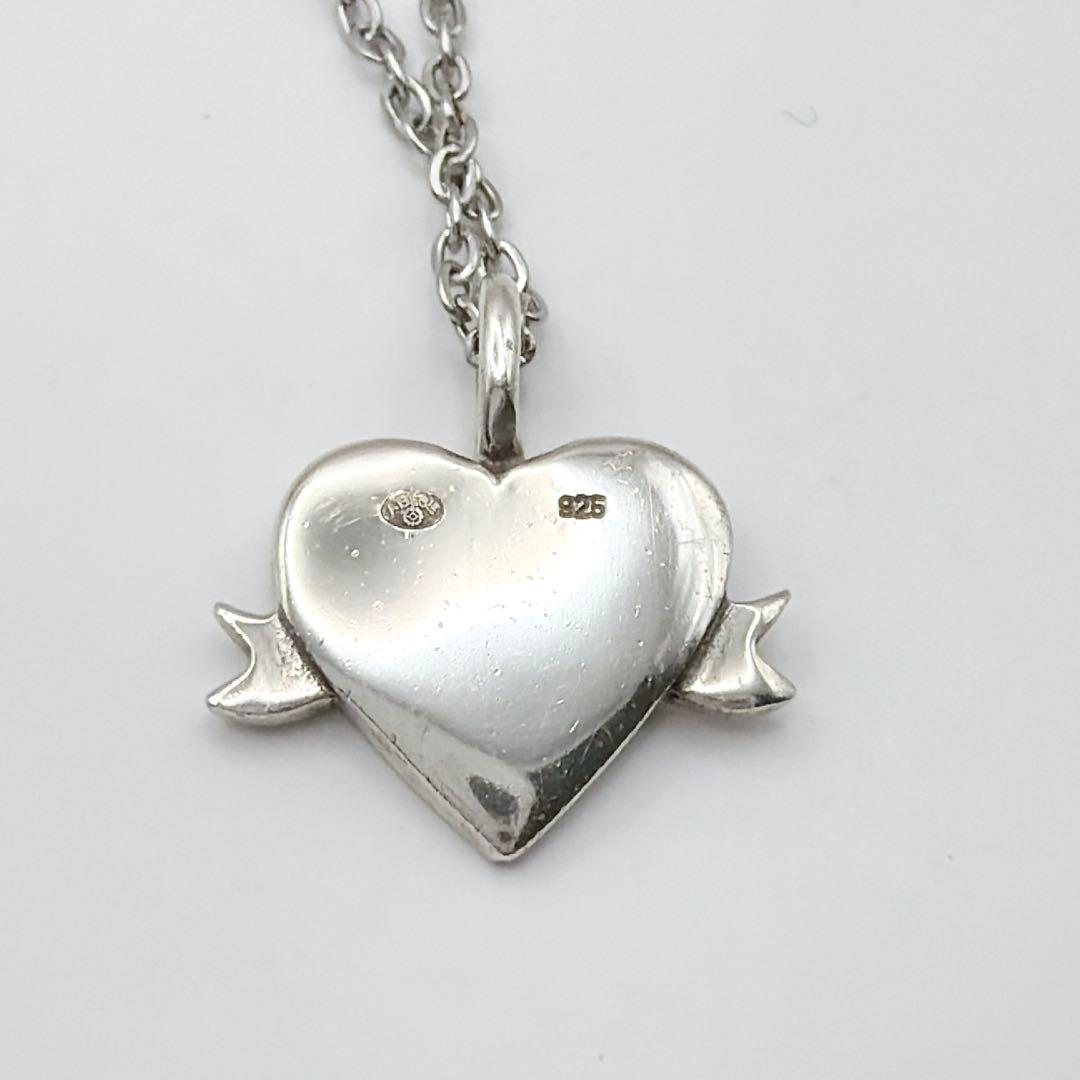 Dior ハート SV925 リボン ネックレス 水色 ヴィンテージ