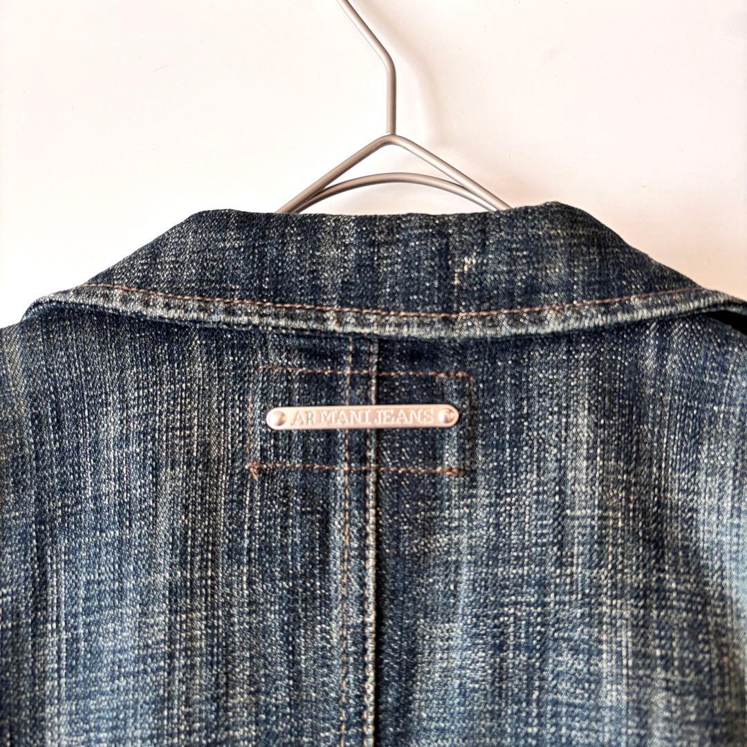 ARMANIアルマーニジーンズ♪ジャケット ダメージ加工デニム イタリア