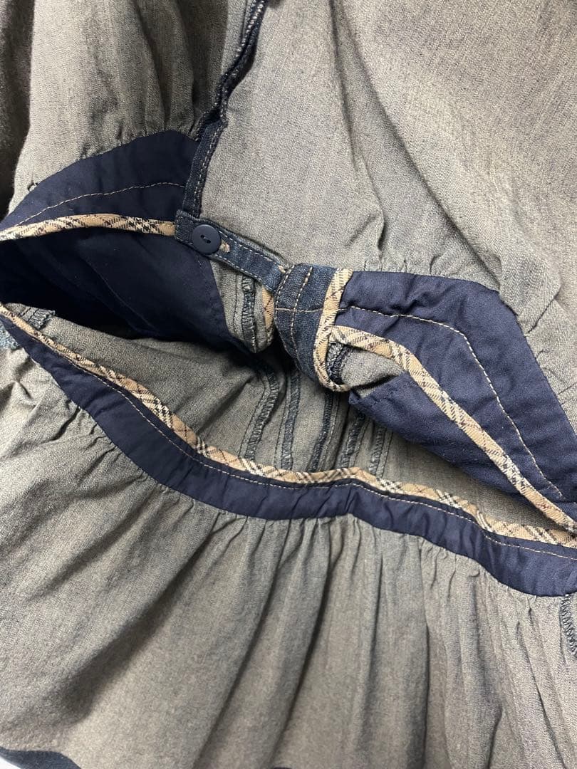 バーバリーブルーレーベル　ダークデニム ライダース風ミニワンピース 半袖