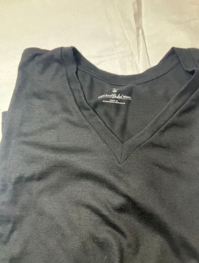 C*8様 MB　ハイエンド尾州ウール Vネック長袖カットソー 黒　非売品