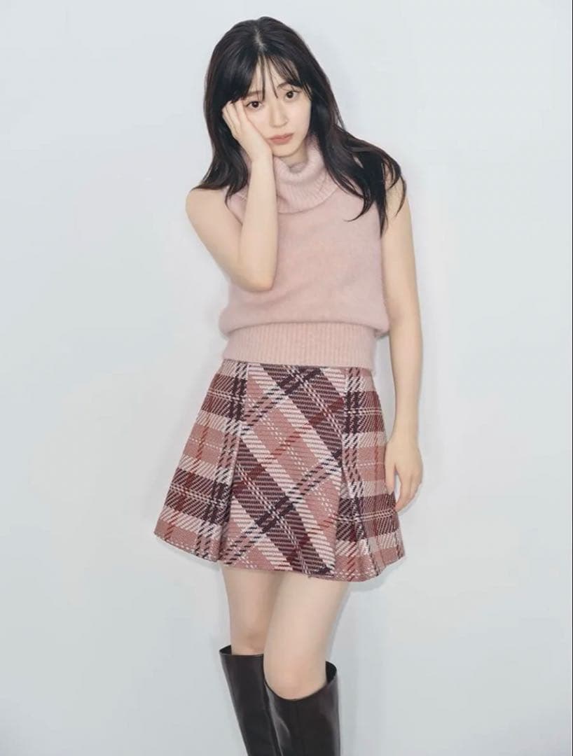 【新品未使用】SNIDEL ロービングチェックミニスカート