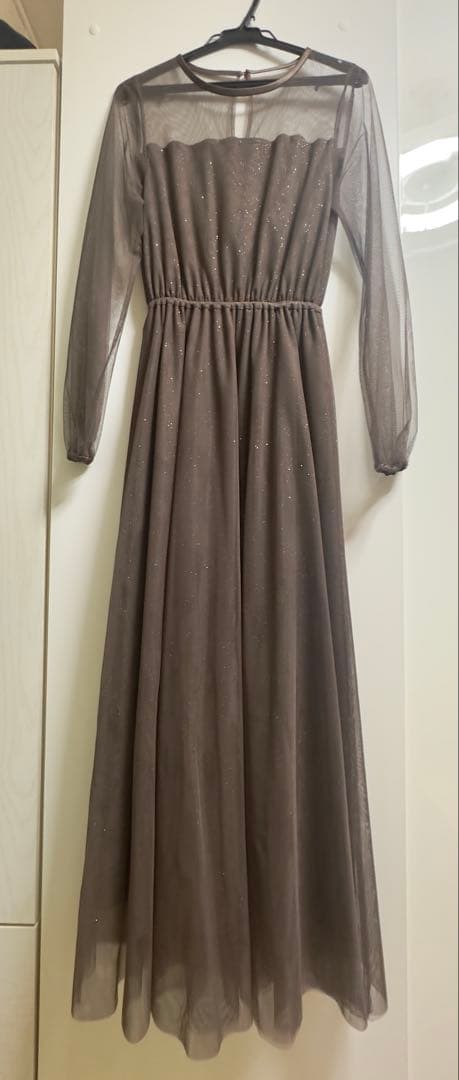 【美品】my shawty オケージョンドレス ロング ブラウン