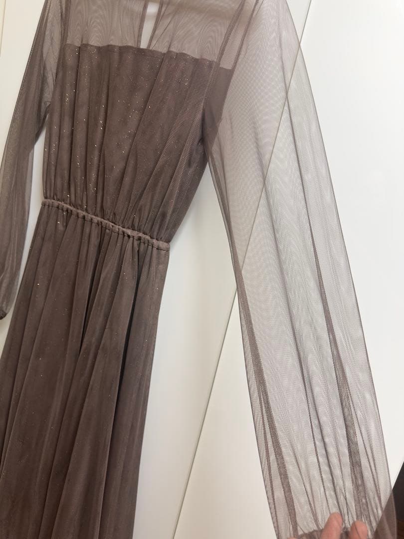 【美品】my shawty オケージョンドレス ロング ブラウン