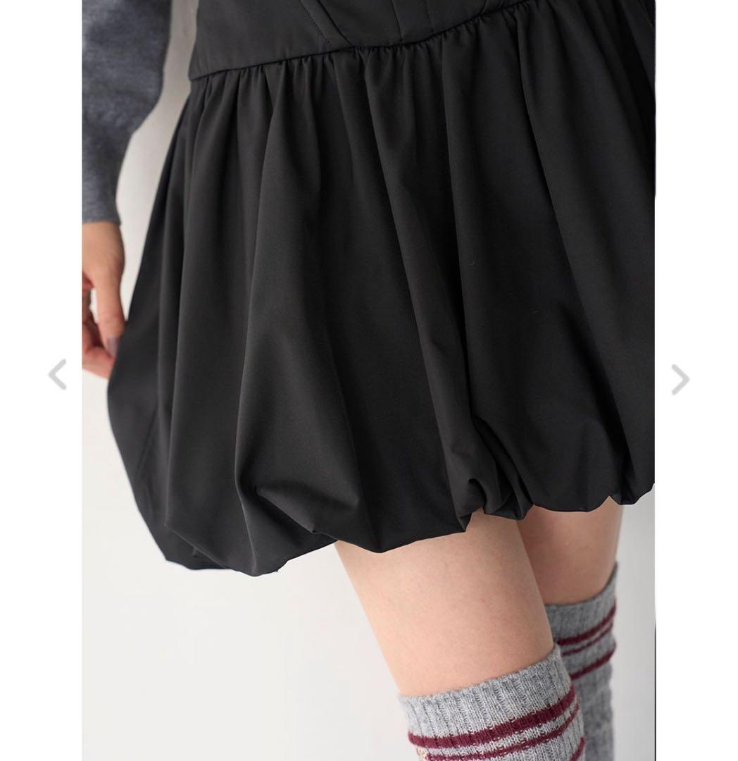 【新品未使用】snidel スナイデル　バルーンミニスカート　ブラック　サイズ0