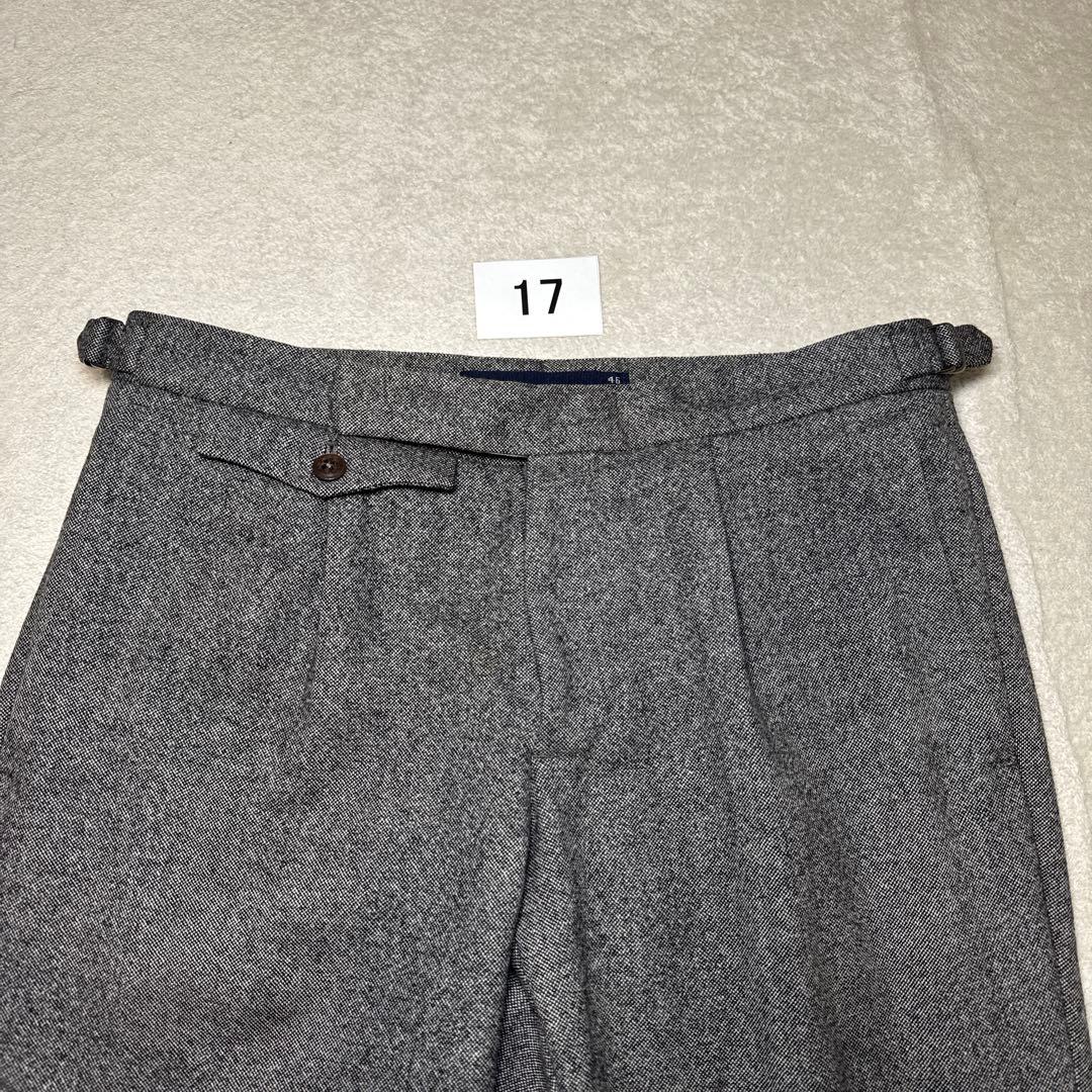 17 美品　インコテックス　スラックス　グレー　サイドアジャスター　46 M