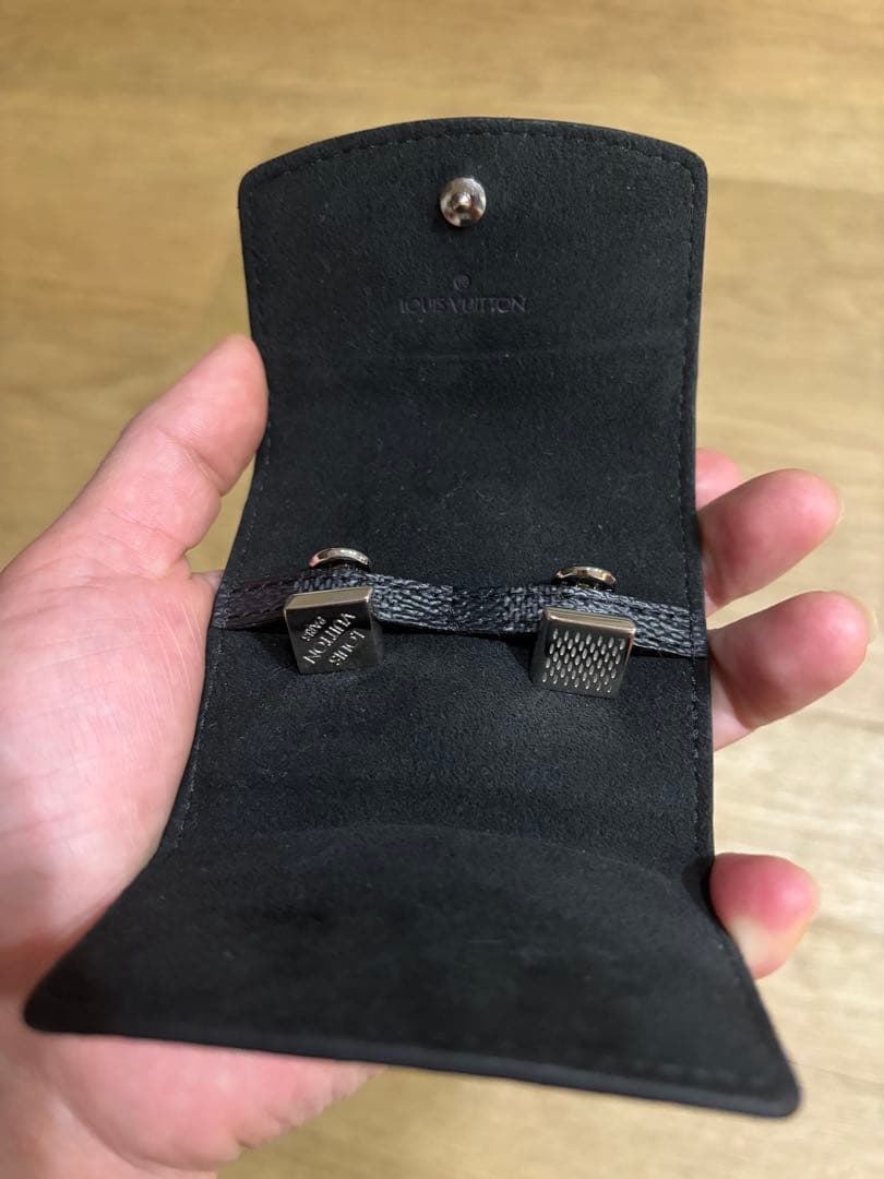 ルイヴィトン モノグラム　カフスボタン　シルバー