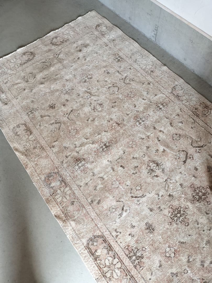 【ココ】大きめ/ピーチピンクとベージュのニュートラルラグNo.721