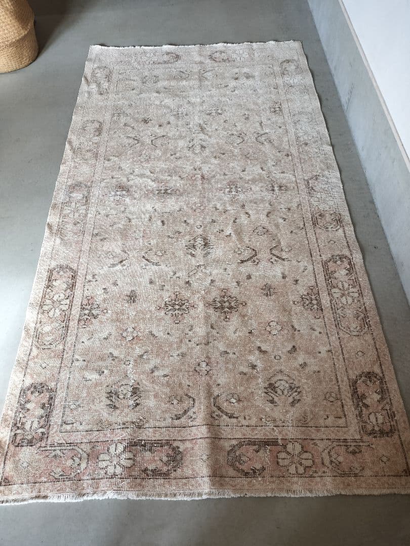 【ココ】大きめ/ピーチピンクとベージュのニュートラルラグNo.721