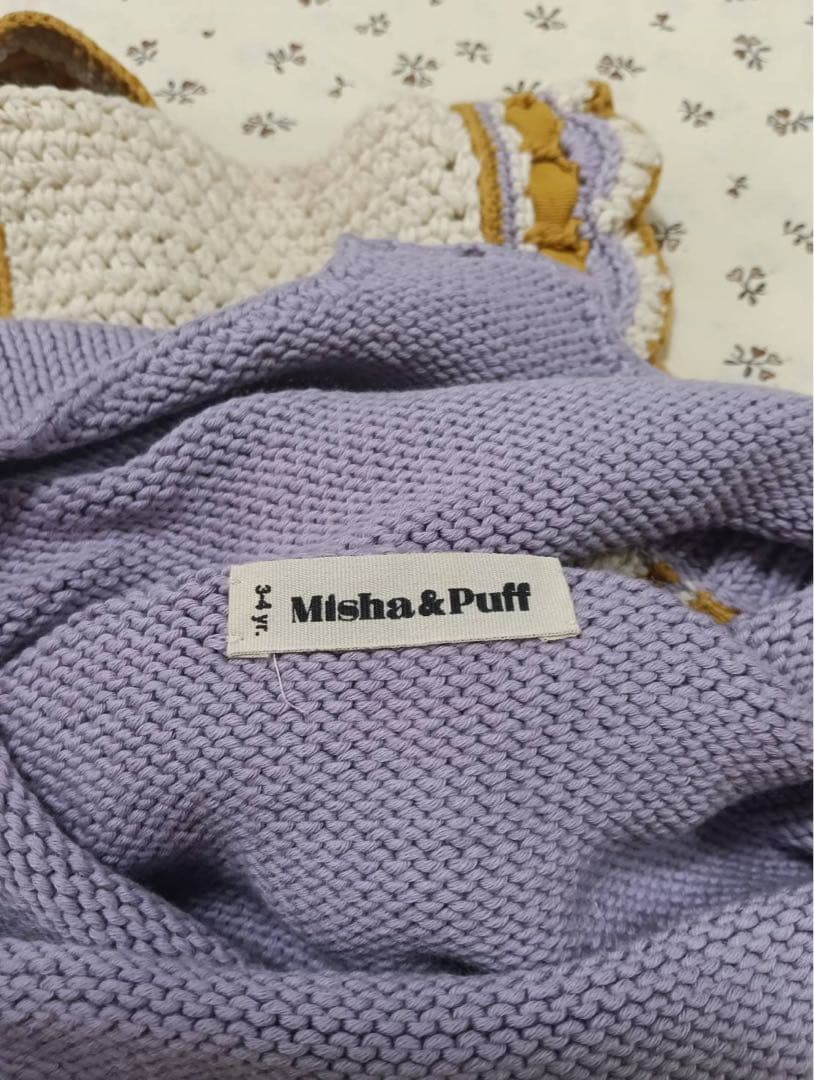 Misha&puff ラベンダー かぎ編みロンパース 3-4y