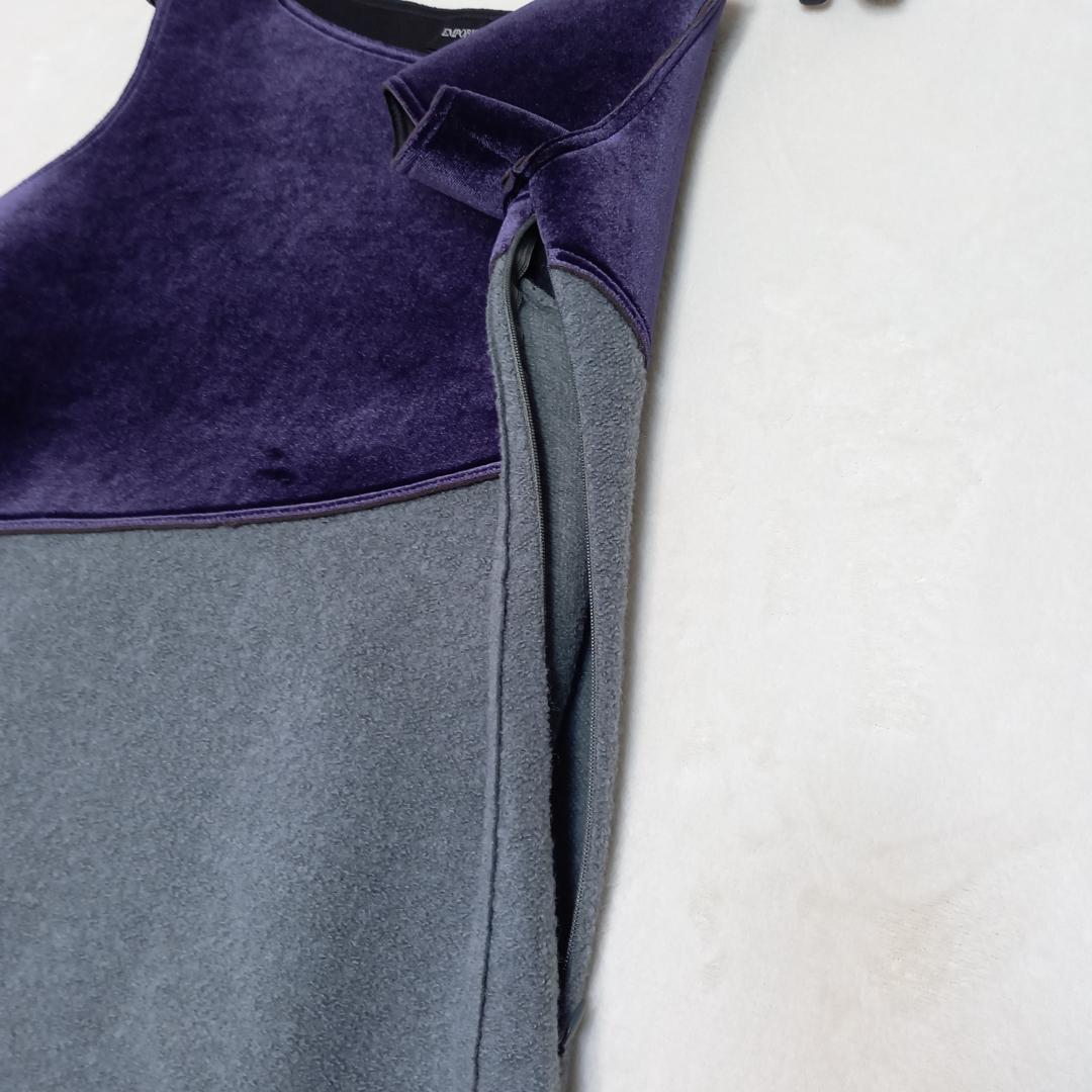 美品✨エンポリオアルマーニ アシンメトリードレス ベルベット×ブークレ 40