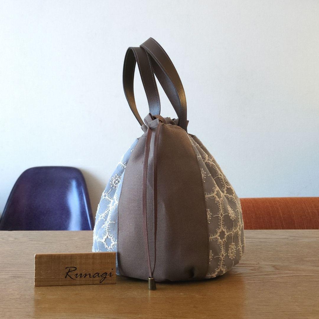 まる底巾着バッグ＊ミナペルホネン アネモネ