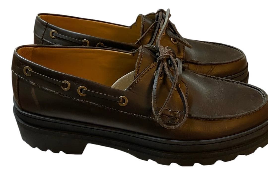 美品　箱付き　APC アーペーセー　デッキ　モカシン　シューズ　レザー　ブラウン