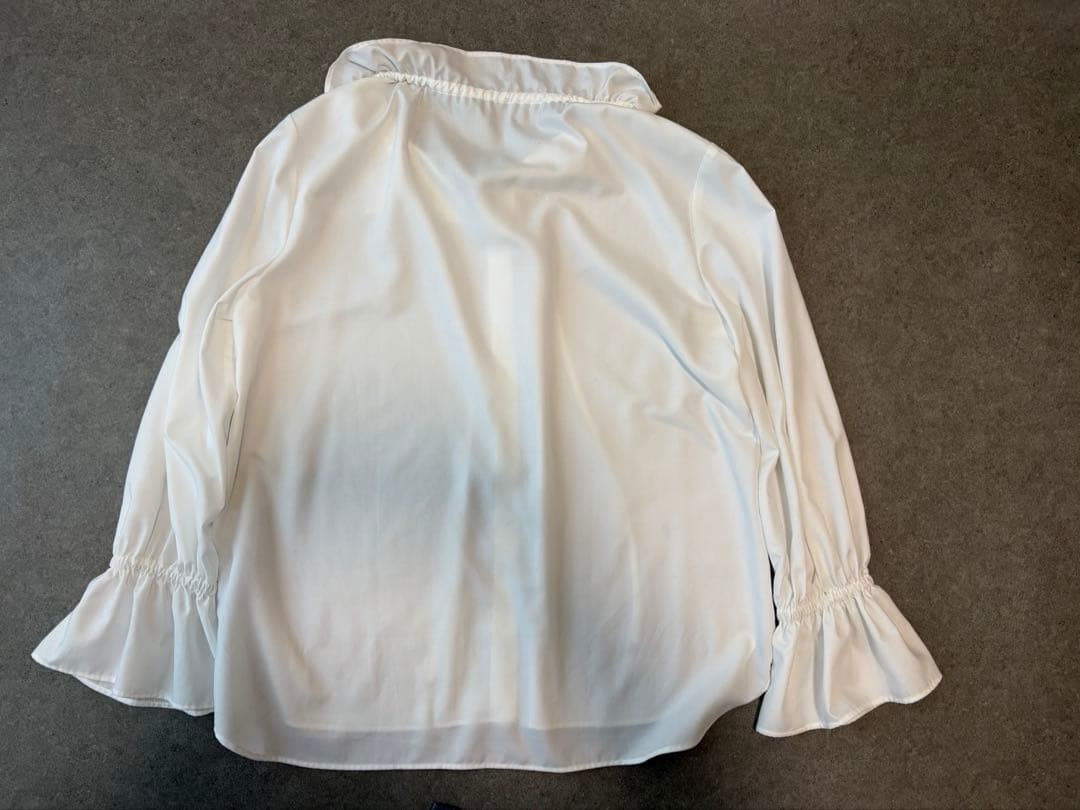 UNITED ARROWS フリルカラー フレア袖ブラウス ホワイト FREE