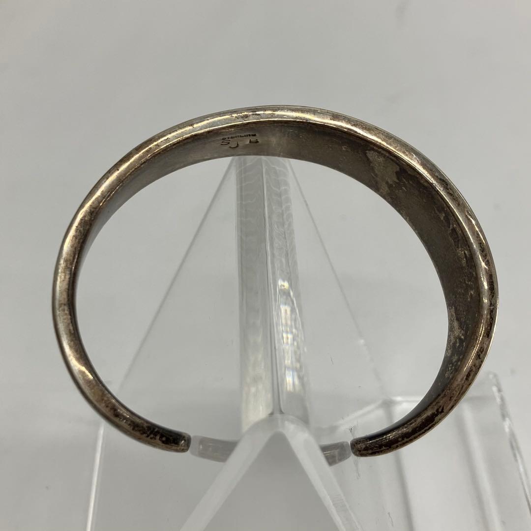 ナバホ族 SJB シルバー ウェーブ バングル インディアンジュエリー