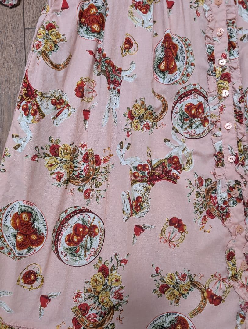 (未使用品タグ付き)ピンクハウス　カルーセル柄ロミディワンピース ピンク