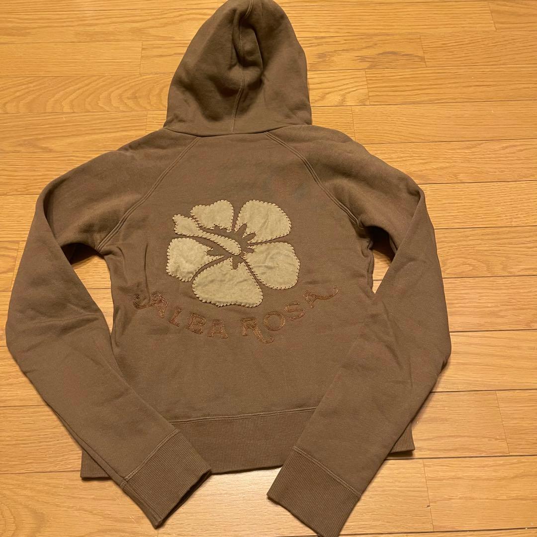 ALBA ROSA フラワー刺繍 ブラウンパーカー