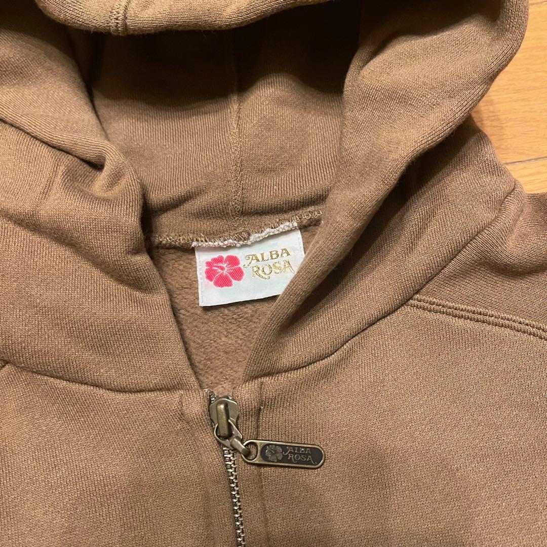 ALBA ROSA フラワー刺繍 ブラウンパーカー