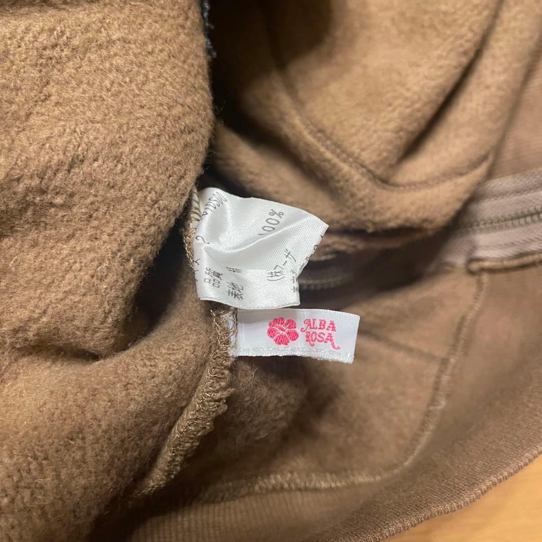 ALBA ROSA フラワー刺繍 ブラウンパーカー