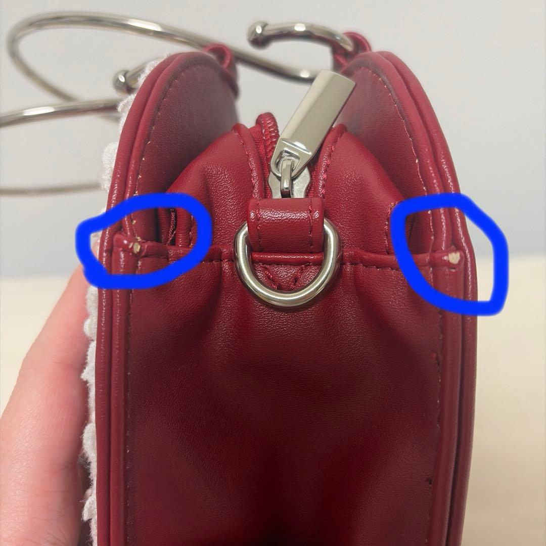 リボンハートBAG えんじ