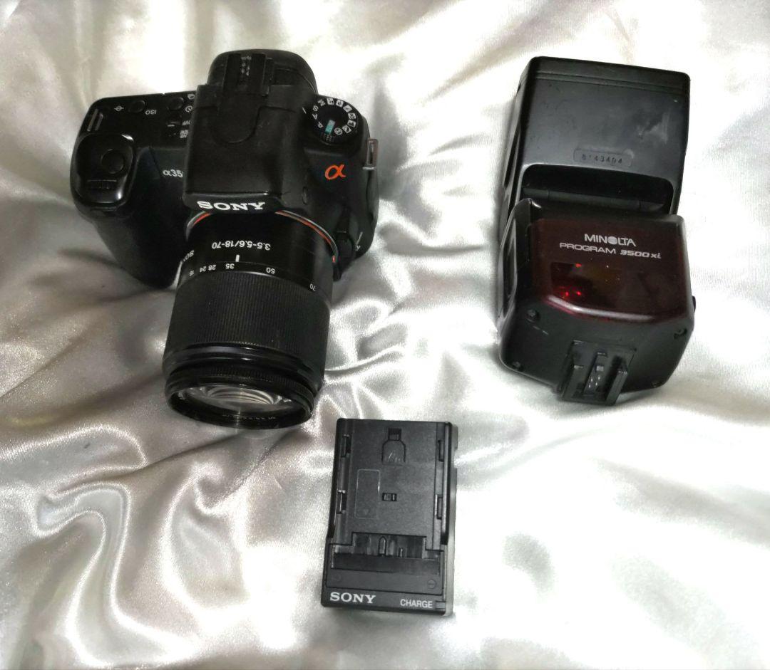 SONY α350 CCD 1400万画素 アルファ ストロボレンズ付 ソニー