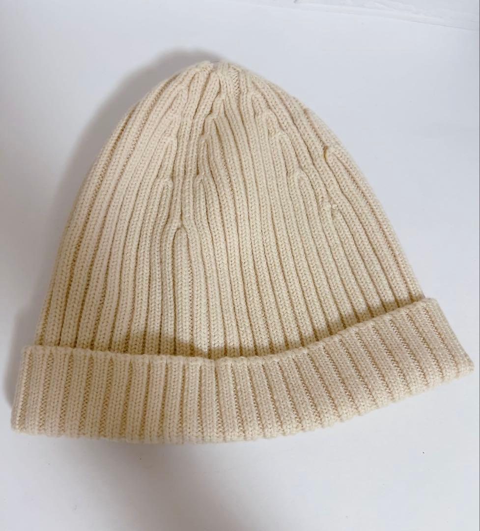 プラダ　PRADA ニット帽　キナリ　無地　ウール100% 男女兼用