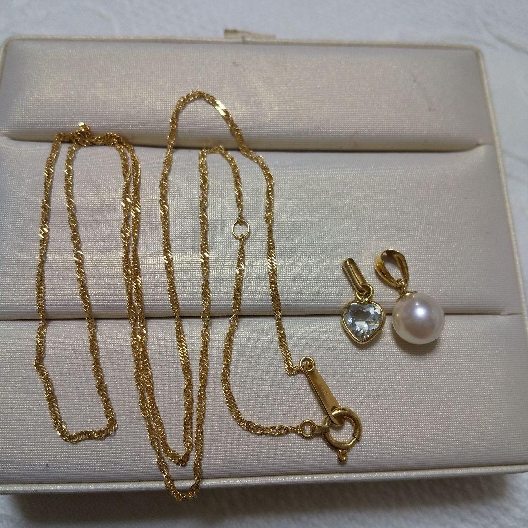 K18金ネックレスペンダントトップ2つ