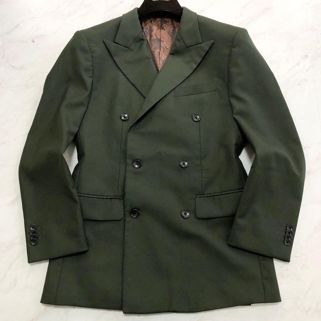 極美品✨銀座グローバルスタイル×カノニコ生地 ダブル オーダースーツ ペイズリー