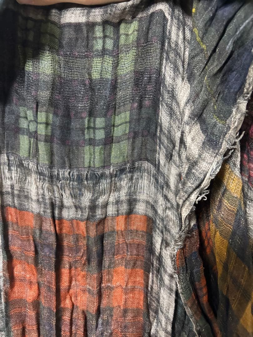 ジョニーデップ着用　ファリエロサルティ　マルチカラーチェック柄コットンストール