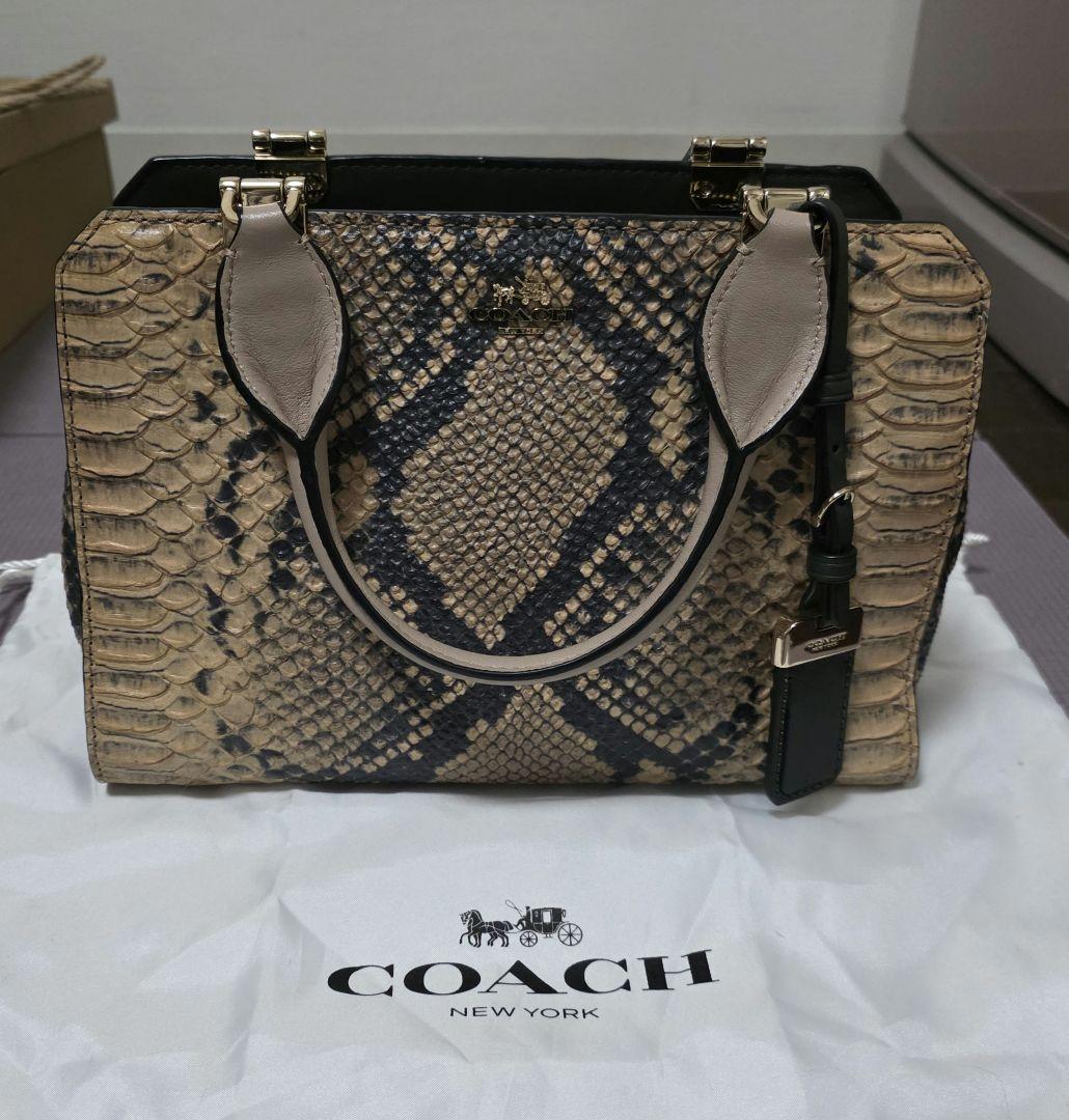COACH ヘビ柄 ハンドバッグ 保存袋付き