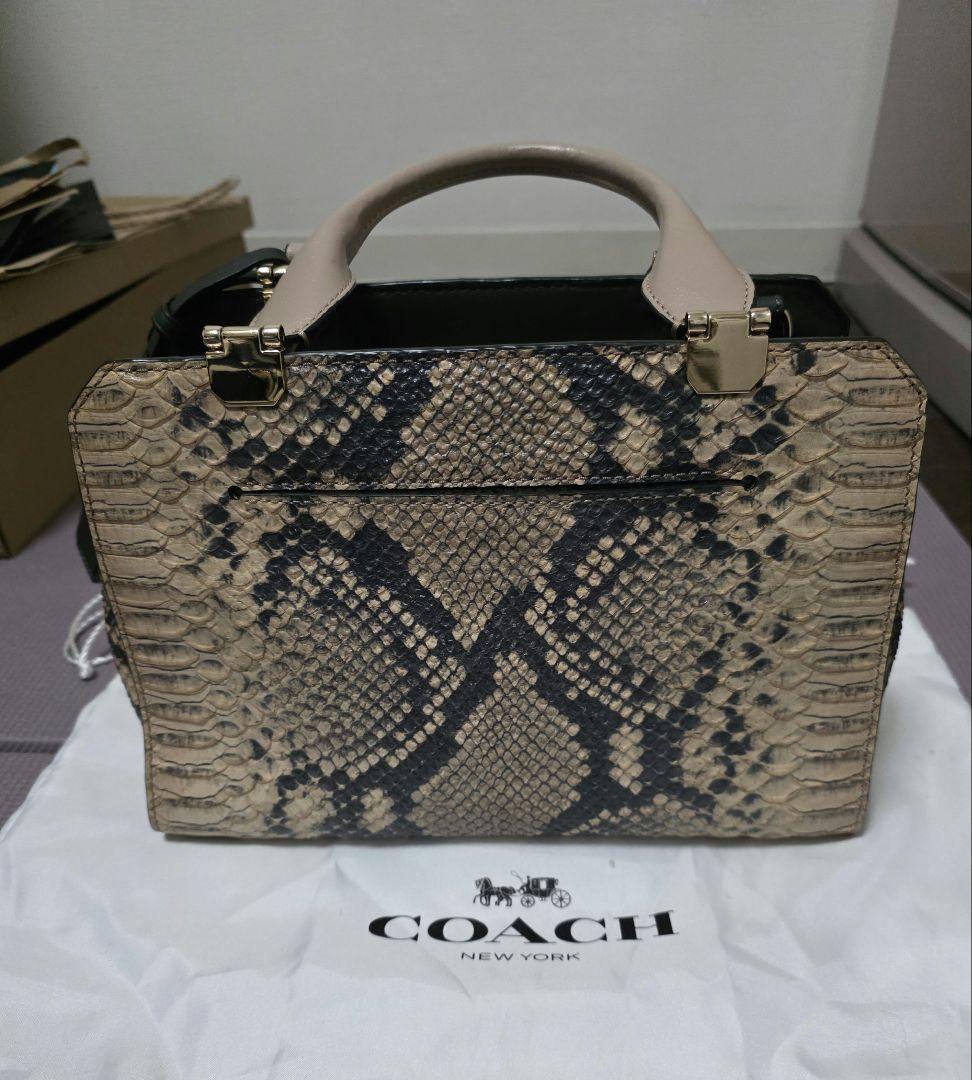 COACH ヘビ柄 ハンドバッグ 保存袋付き