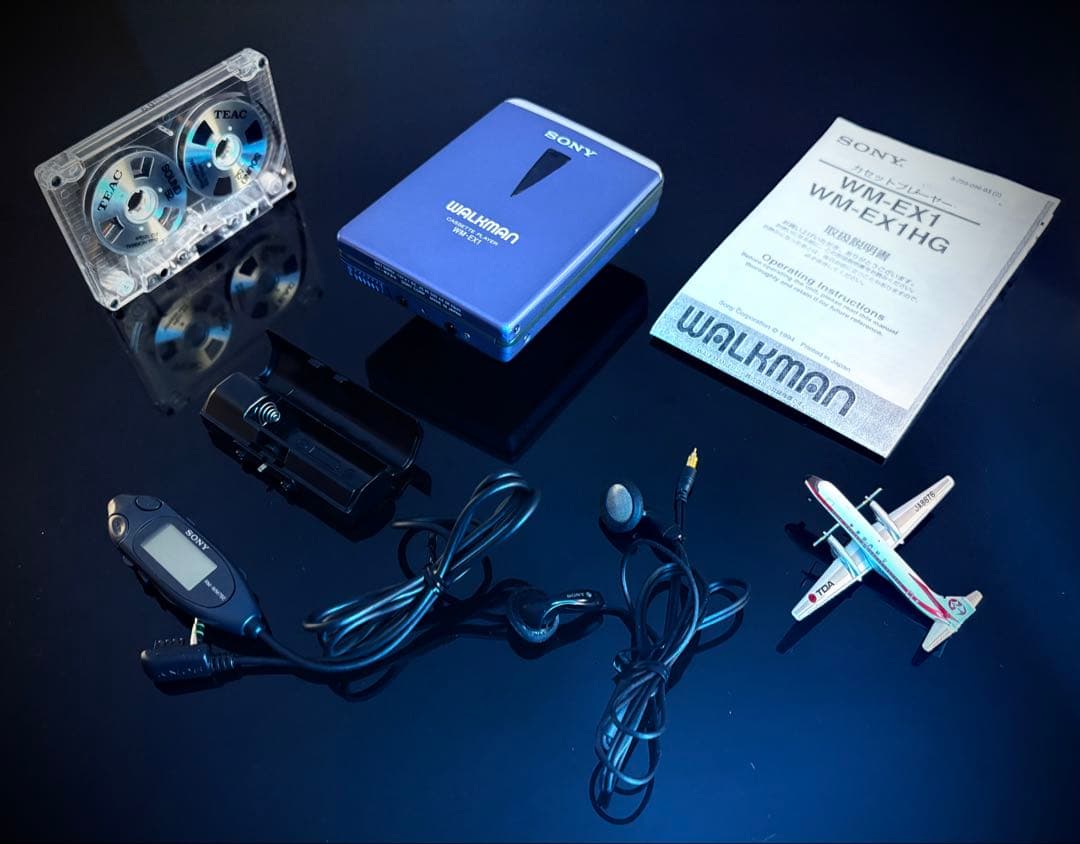カセットウォークマン SONY WM-EX1「整備済み、完動超美品」稀少青色‼️