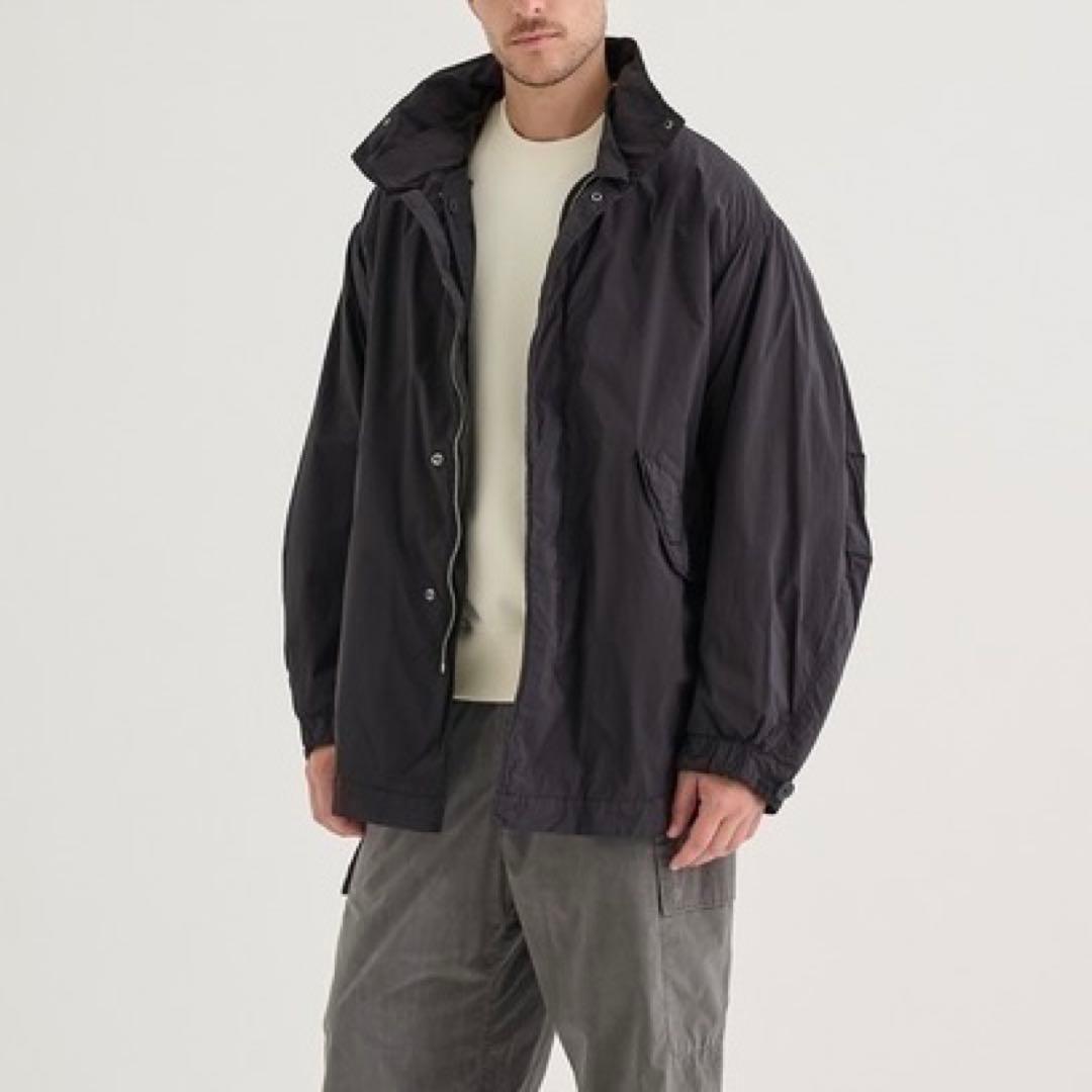 ATON / AIR WEATHER SHORT MODS COAT ブラック