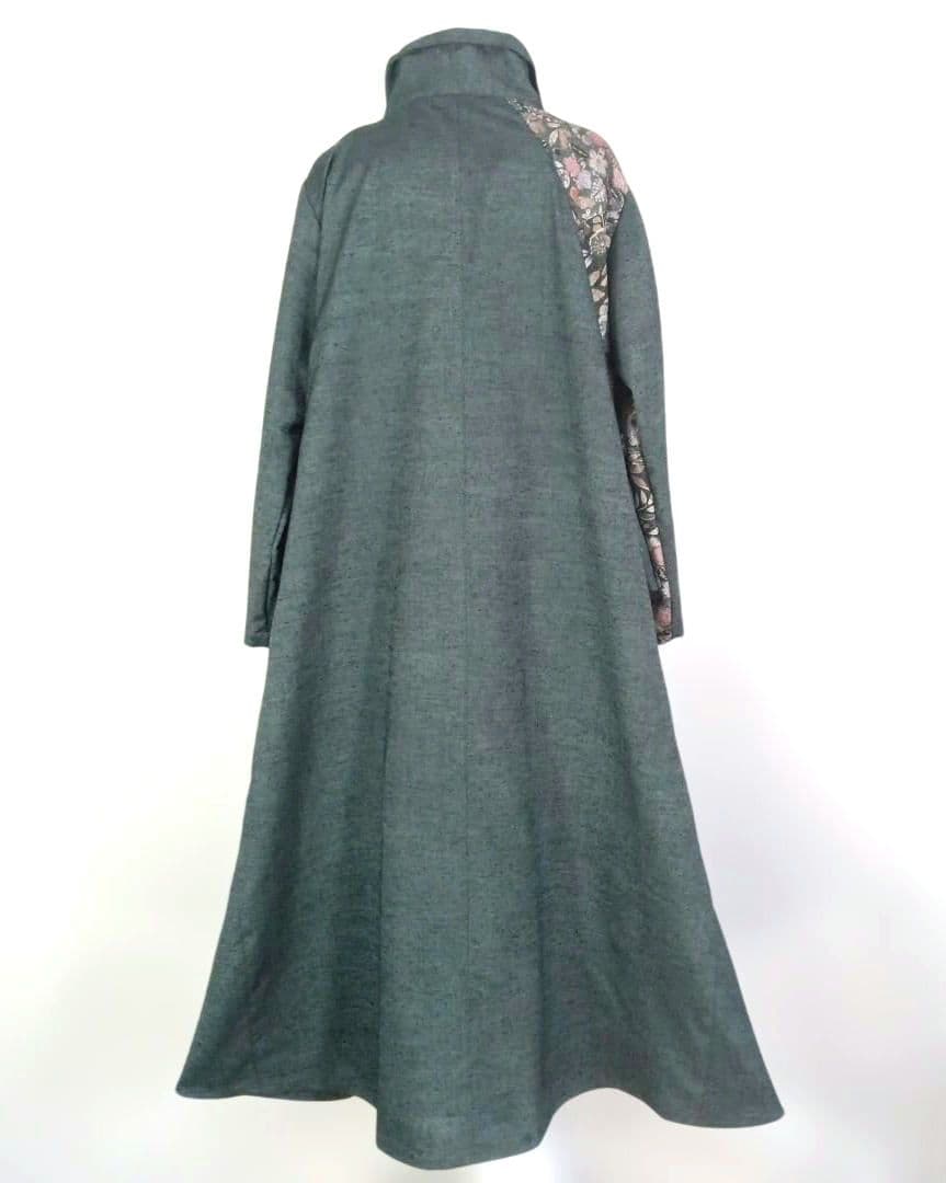 326　手染め大輔　着物リメイク　紬と辻ヶ花　ワンピース　L〜フリーサイズ