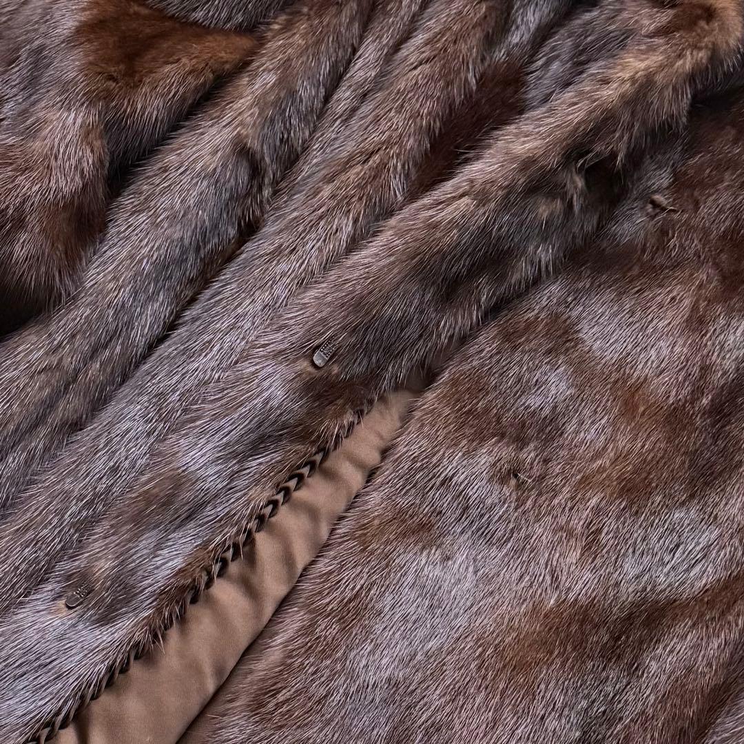 本毛皮☆ミンク MINK ファーコート なめし柔らか◎ 毛艶◎ ふかふか 茶系