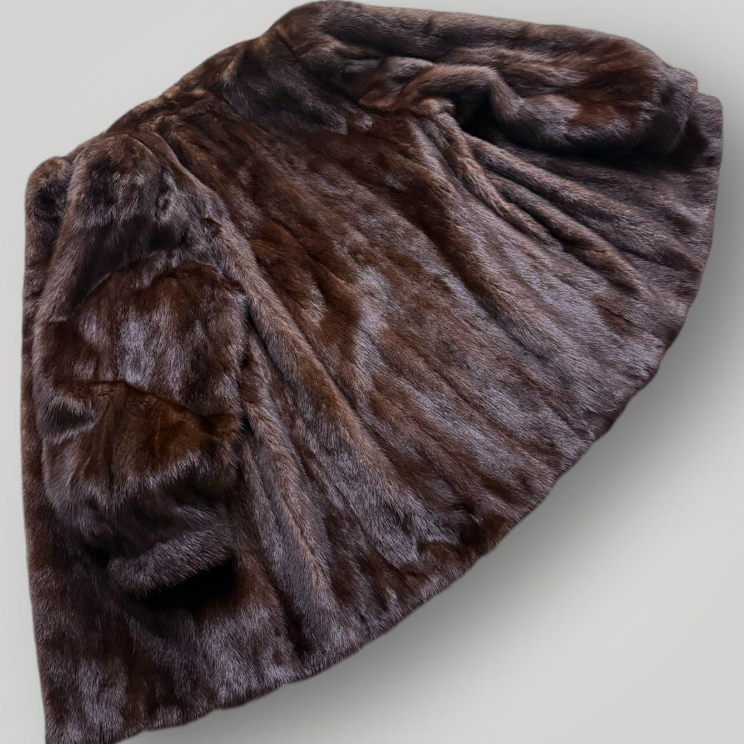 本毛皮☆ミンク MINK ファーコート なめし柔らか◎ 毛艶◎ ふかふか 茶系