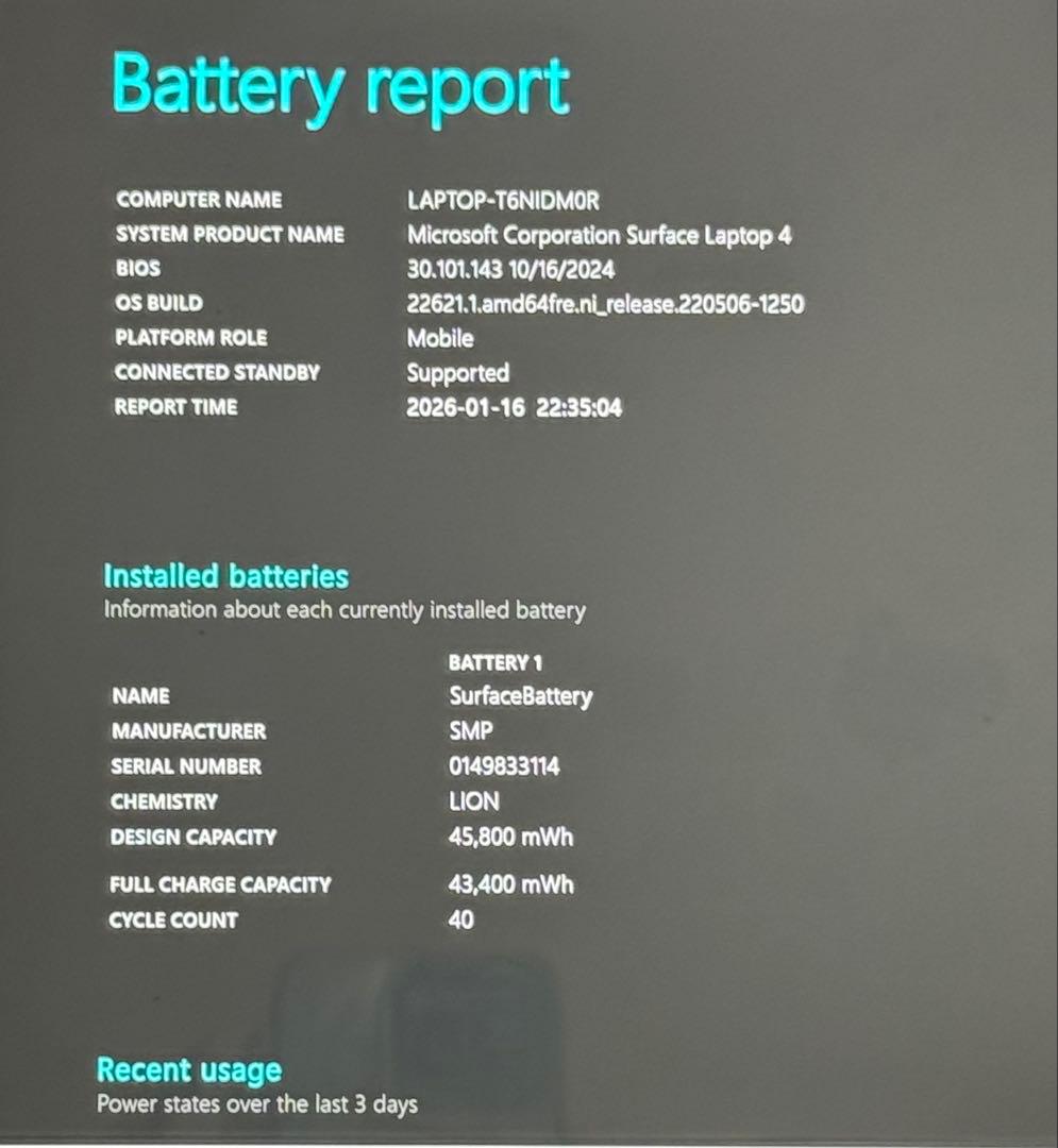 Microsoft Surface Laptop4グレー13.5インチ477GB