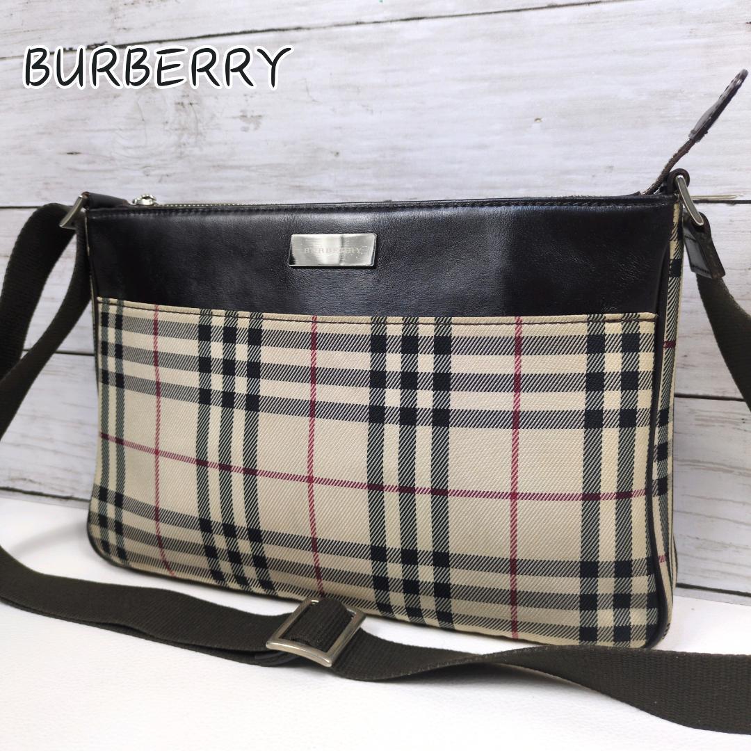 バーバリー ノバチェック ショルダーバッグ ハンドバッグ ブラウン 2way