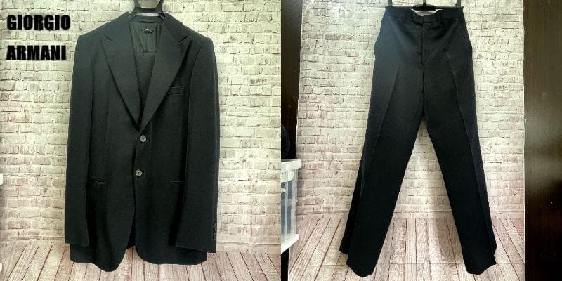GIORGIO ARMANI　セットアップ　46　黒　ビジネスカジュアル