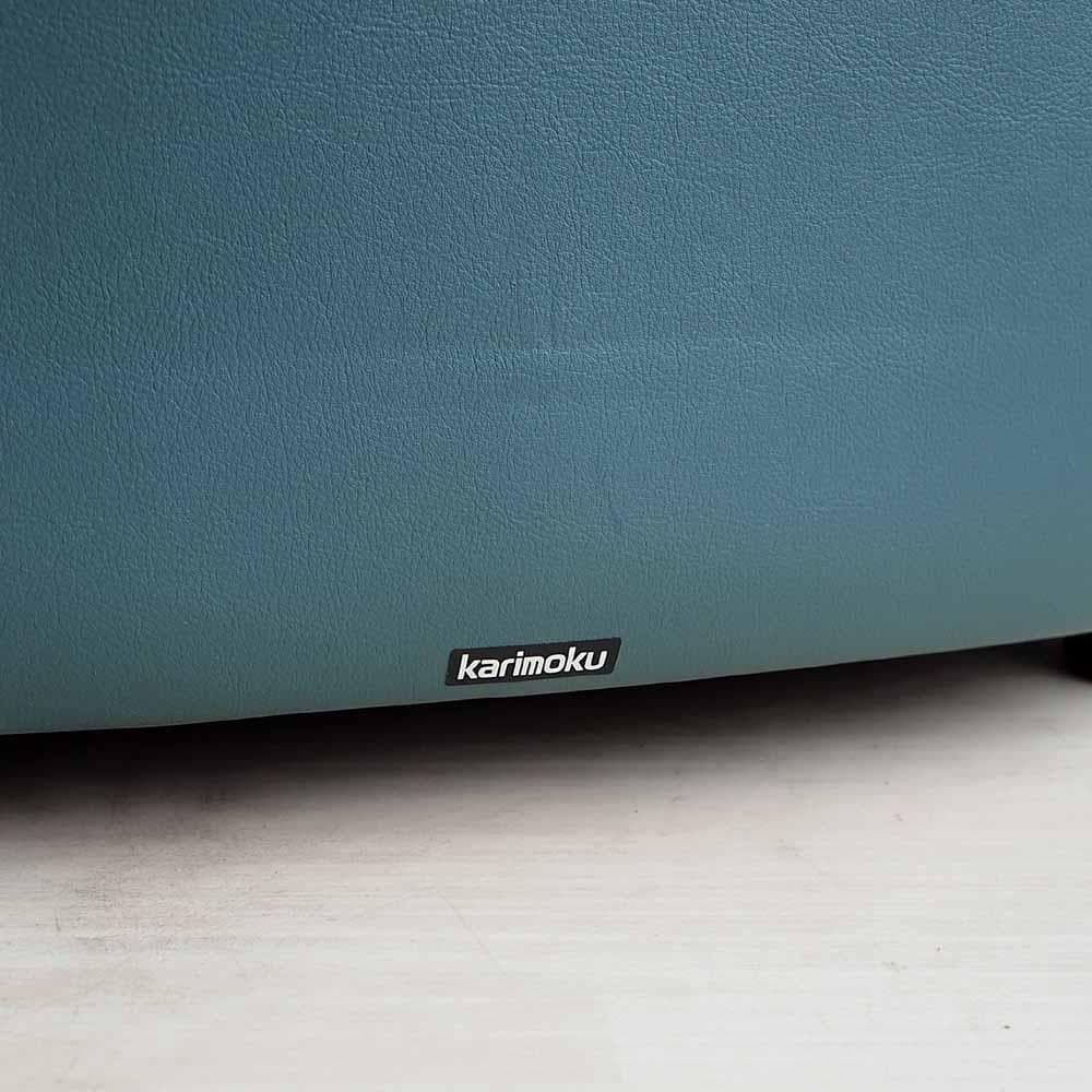 90's カリモク 本革 1人掛けソファ A 応接 ZR24324