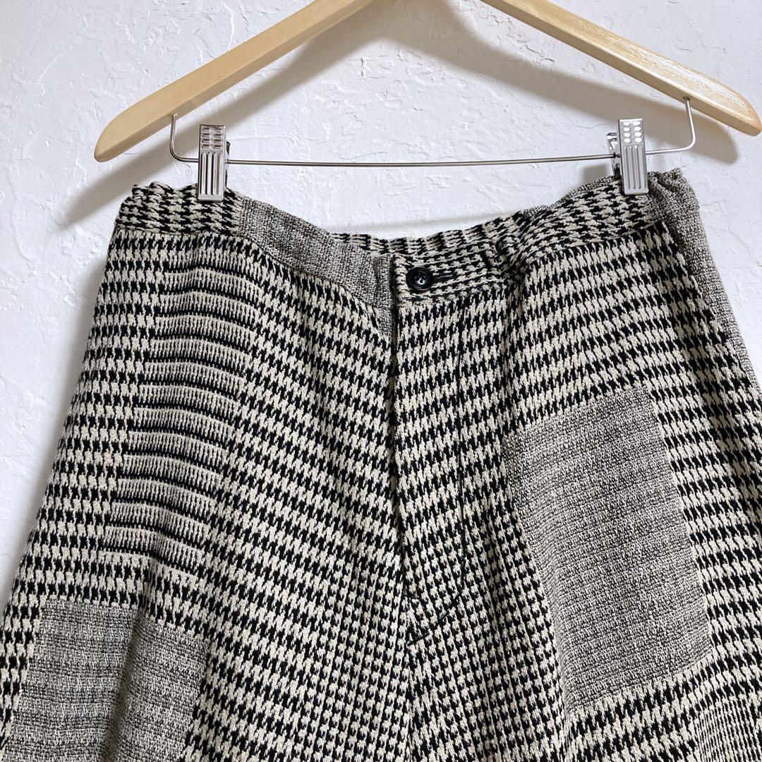 Y's　ワイズ　ヨウジヤマモト　サルエルパンツ　千鳥柄　ボタン　ワイド　M