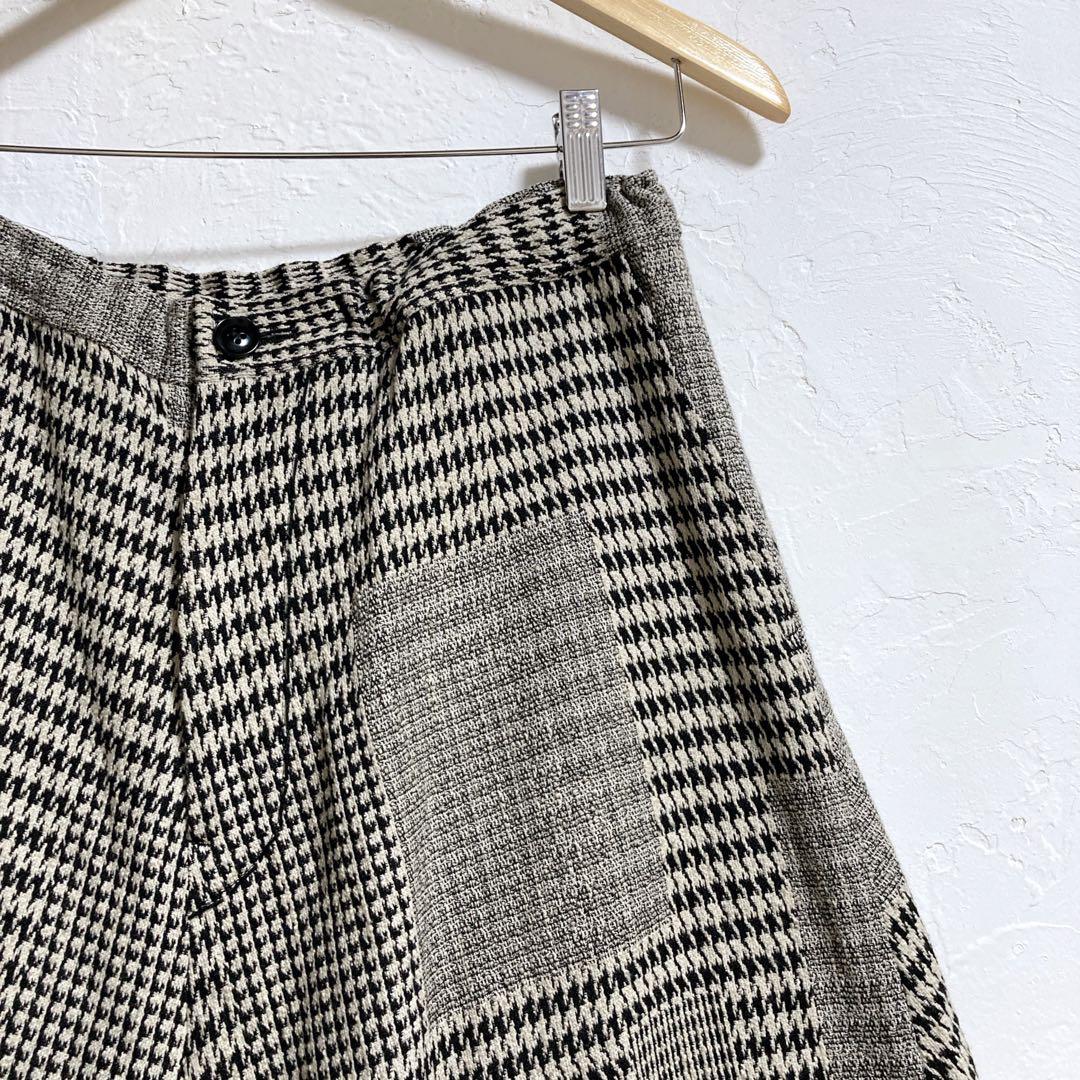 Y's　ワイズ　ヨウジヤマモト　サルエルパンツ　千鳥柄　ボタン　ワイド　M